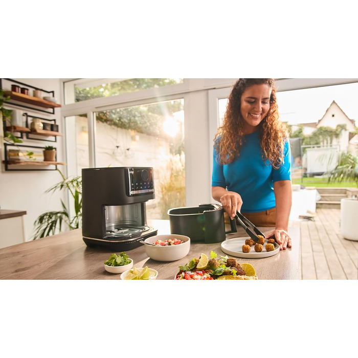 Фритюрниця електрична Braun MultiFry 5 HF5030 6л з технологією RealAir, чорна - Аерофритюрниця без PFAS, сенсорне управління, 1700 Вт
