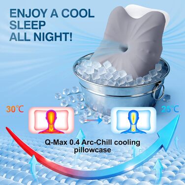 Подушка для шиї Subtail - подушка з піною з пам'яті, ергономічна подушка для сну на боці, спині та животі, сірого кольору