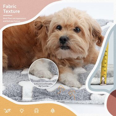 М'який килимок-матрац для собак та котів 60x80 см, білий з принтом кісток