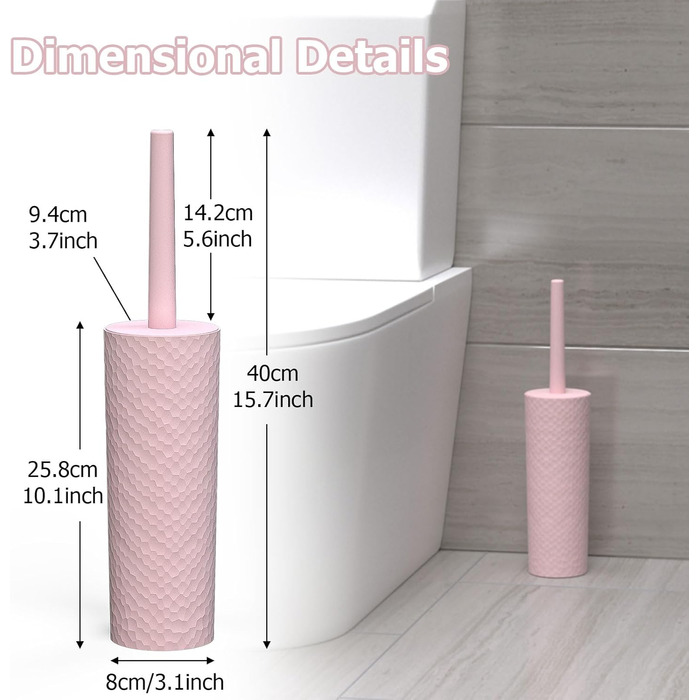 Набір для чищення унітазу Rose: 2 шт. щітки з зручним пластиковим руків'ям та м'якою щетиною, 4 насадки, ергономічний дизайн, для ванної кімнати та туалету