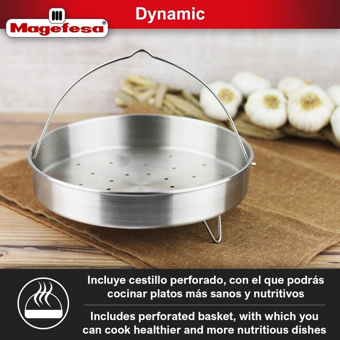Скороварка Magefesa Dynamic з кошиком, нержавіюча сталь 18/10, енергоефективна, для всіх типів плит, індукція, 5 л