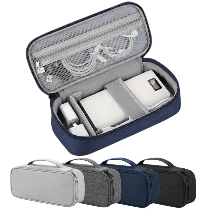 Органайзер для електроніки Arae - водовідштовхуючий, легкий, для подорожей та повсякденного використання (Дарковий блакитний, 1 шар, L)