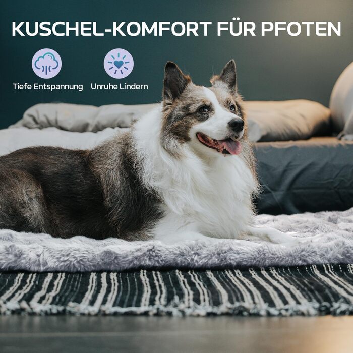 М'яка килимок-підстилка для собак Mora Pets: неслизька, тепла, сіра, 76 x 48 см