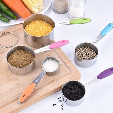 Stainless steel measuring cup for coffee powder, spices, and measuring scoop. Kitchen tools, easy to use and clean, perfect for a home gift. Measuring tools.