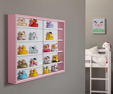 Настінна скляна вітрина Inter Link Collecty, чорна/біла, 80x60x9,5 см, МДФ, для колекцій