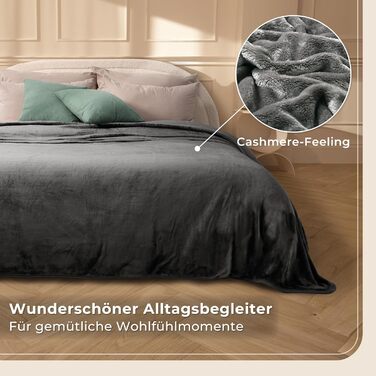 Плед Грaфенстейн® Kuscheldecke Cashmere-Feeling: м'який та пухнастий, теплий флісовий плед 150x200 см (Антрацит)