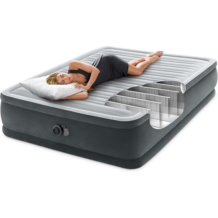 Надувне ліжко Intex Queen Comfort-Plush Fiber-Tech 152x203x46 см (64414ND)
