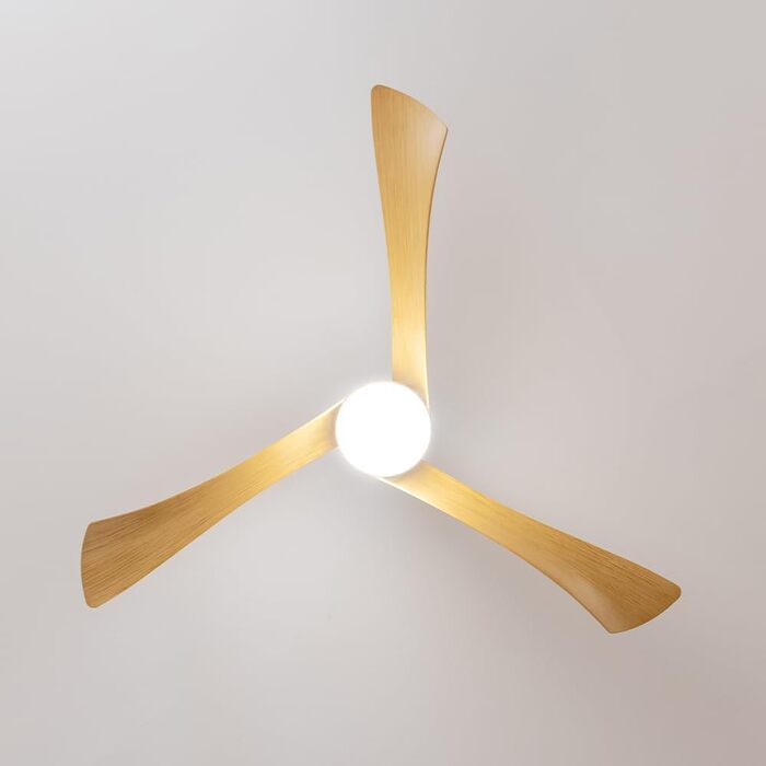 Стельовий вентилятор Cecotec EnergySilence Aero 5280 LightWood з LED підсвіткою 18W, 132 см, DC мотор, пульт, таймер, режими зима/літо, білий/дерево