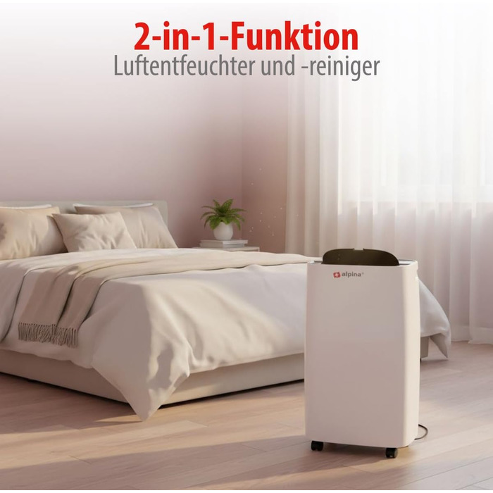 Електричний осушувач повітря Alpina для підвалу та кімнат до 20 м² – 220W з дисплеєм