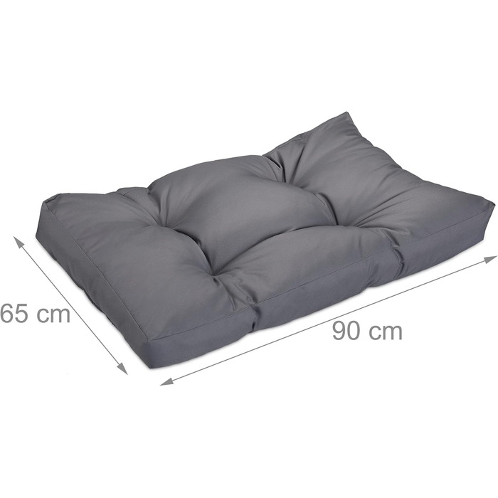Крісло-ліжко для собак Relaxdays, 110 x 90 см, м'який лежак для великих собак, вологостійкий, можна прати, лежанка для тварин (Сірий, L 65 x B 90 x H 10 см)