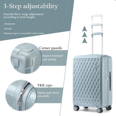 Набір валіз Sea Choice Guanyao (сірий) 4 шт. з TSA-замком: M-L-XL (55/65/75 см) з косметичкою