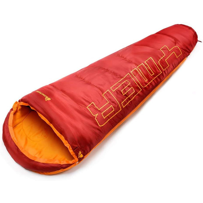 Дитячий спальний мішок Meteor Premium: літній, ультралегкий, для кемпінгу та відпочинку на природі. Підходить для дітей та підлітків. Кольори: темно-зелений/зелений, червоний/помаранчевий.