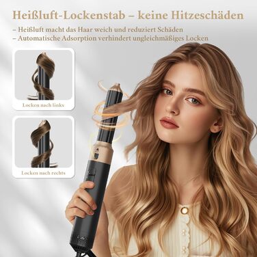 6-в-1 Airstyler Set: Фен, плойка, випрямляч, щітка для об'єму | 1000W, для сухого волосся