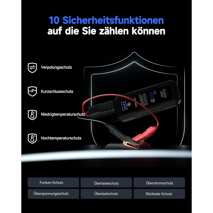 Powerbank TOPDON JS3000 для запуску двигуна, 24000mAh, 12V, для бензинових та дизельних двигунів до 9.0L та 7.0L