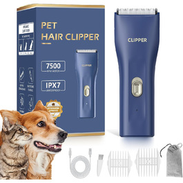 Професійна машинка для стрижки собак з густим хутром, бездротовий набір для грумінгу котів та собак, акумуляторна машинка для стрижки собак, котів, кроликів, блакитна