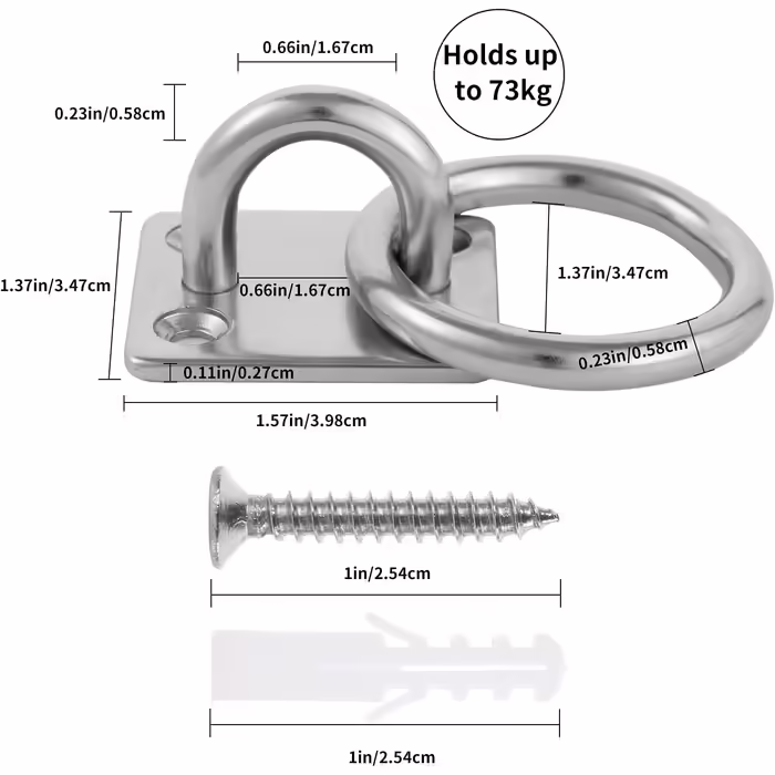 Lyaor Ring Boxing Punching Ball Ears for up to 70 kg, 40x35mm Steel
