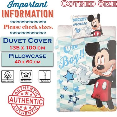 Дитяча постільна білизна Disney Mickey Mouse, 100x135 см, 100% бавовна (M05)