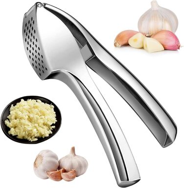 Прес для часнику та імбиру з нержавіючої сталі - преміум якість для кухні, легко миється