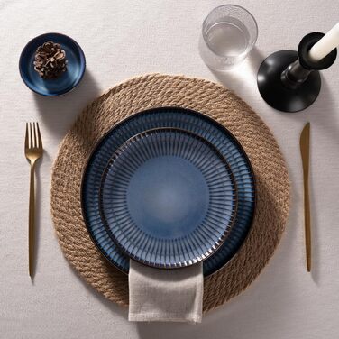 Набір посуду Starlight, 18 предметів: тарілки для 6 осіб, рельєфний, мікрохвильова піч та посудомийна машина, анти-подряпини, реактивна глазур, матовий бежево-білий