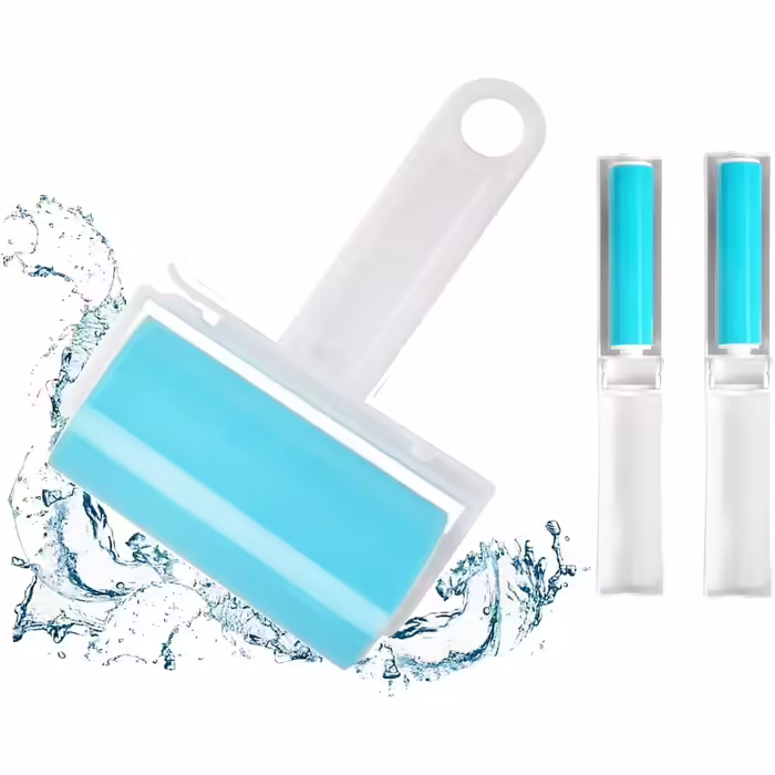 NUOBUT, Sticky Lint Roller, Reusable, Washable, Pet Hair Remover, Including Large and Small Cleaners for Clothes, Pet Hair, Car Seats