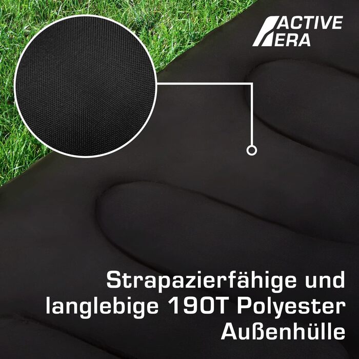 Сплячий мішок Active Era Mumienschlafsack – зимовий та літній, водонепроникний, захист від вітру, ультралегкий, температурний режим -10°C до 10°C, компактний, для кемпінгу, чорний