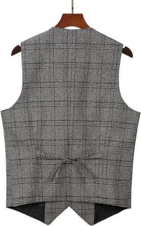 Оливковий костюм для чоловіків Wete, елегантний, в клітинку, приталений, з вовни, твід, для весілля (сірий, L)