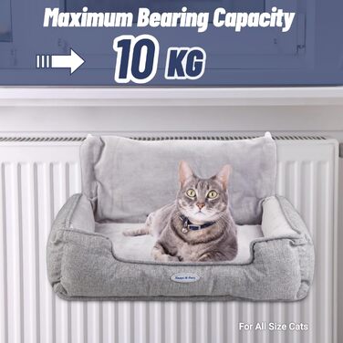 Килимок для котів на батарею Happi N Pets, сірий, 65x36x27 см, регульований кріплення