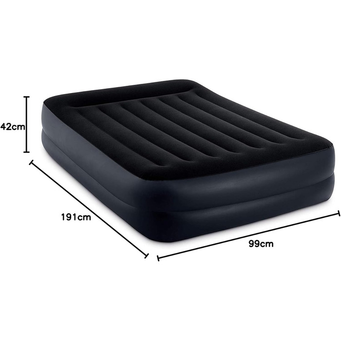 Надувне ліжко Intex Pillow Rest Blue Twin, 230 V з вбудованим насосом, 191 x 99 x 47 см