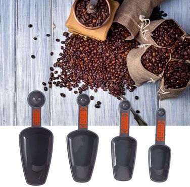 CMBSSTBB 4-Piece/Set Double-Head Measuring Spoons Measuring Cups with Scale 1/4 Cup to 1 Cup PP Scoop Teaspoon Kitchen Measuring Tool