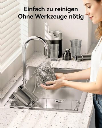 Шнекова соковижималка EUHOMY для овочів та фруктів, електрична соковижималка Slow Juicer з широким завантажувальним отвором 135 мм, об'єм 1.8 л, 2 чаші, Blacksilver