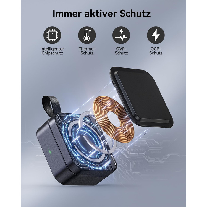 База для зарядки 3-в-1 для Apple: магнітна складна бездротова зарядка з MagSafe для iPhone 17/16/15/14/13/12, Apple Watch та AirPods Pro/4/3/2, чорний