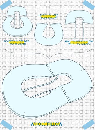 INSEN Подушка для читання, спинка для сидіння в ліжку, для читання, відпочинку, для медсестер та дітей, подушка для преса в ліжку, блакитна