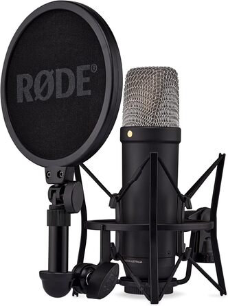 Мікрофон RØDE NT1 5 Generation: велика мембрана, XLR/USB, зі спінером та поп-фільтром для запису вокалу та подкастів (чорний)