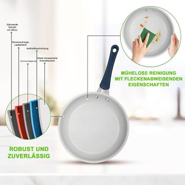 NutriChef 14-Piece Induction Cookware Set & Frypan Set, PFOA/PFOS-Free, Non-Stick Coated, Cookware Set, Pots & Pan Sets, Aluminum with Stainless Steel Edges – Cookware Set for all Blue Heat Stoves