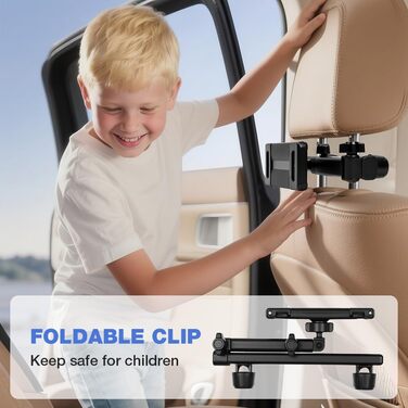 Тримач для планшета в авто AXFEE, висувний, універсальний, для iPad, iPhone, Switch, смартфонів 4.7-16 дюймів