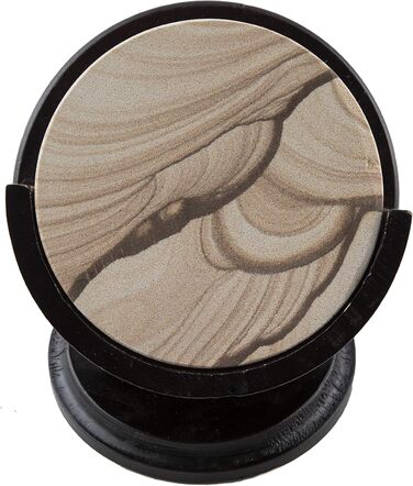 Thirstystone TS3 Sandstone Coasters, Underlays, Sandstone (Desert Holders with Stand)
