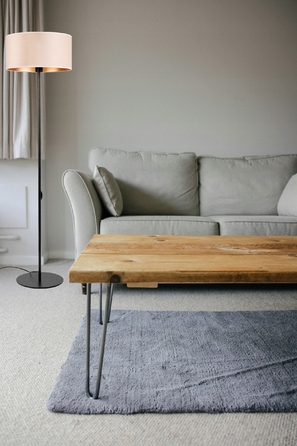 Підлоговий торшер Tornado, велюр, бежево-золотий, 152 см, E27