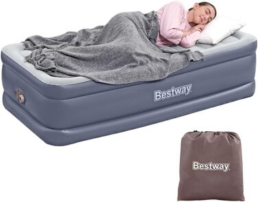 Надувний матрац Bestway TriTech XL Single з вбудованим електронасосом, 191x97x51 см, блакитний