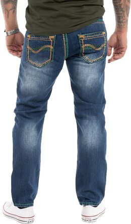 Чоловічі джинси Rock Creek RC-2056 темно-сині, вінтаж, товсті шви (29W/32L)