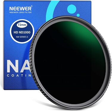 Фільтр ND1000 NEEWER (10 ступенів) - нейтральний, з нанопокриттям, HD скло, 72mm