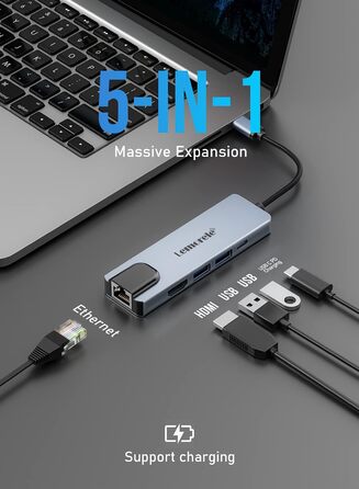 Lemorele Док-станція 12-в-1 з USB-C: 10Gbps, Dual 4K HDMI, VGA, USB 3.1/2.0, 100W PD, SD/TF, Audio - для Windows, MacBook, Dell