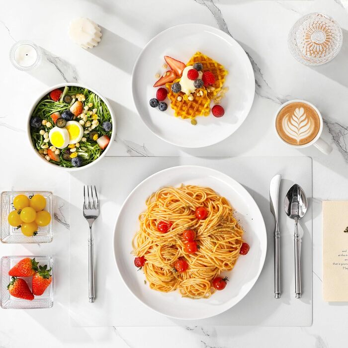 Набір кавових чашок MALACASA LUNA, 6 шт., 300 мл, порцеляна. Чашки для кави, чаю, соку, лате, капучино, какао. Можна мити в посудомийній машині та використовувати в мікрохвильовці. Білий колір.