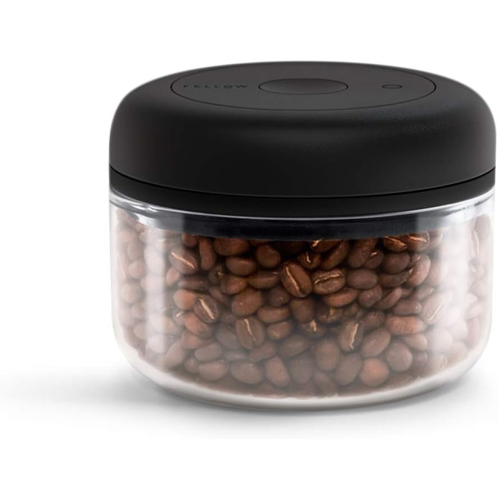 Fellow vacuum storage containers for coffee and food, integrated vacuum pump, airtight seal, 0.4 liters, clean glass