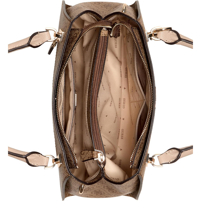 Сумка жіноча GUESS Noelle II Luxury Satchel Latte Logo - оригінальна сумка через плече