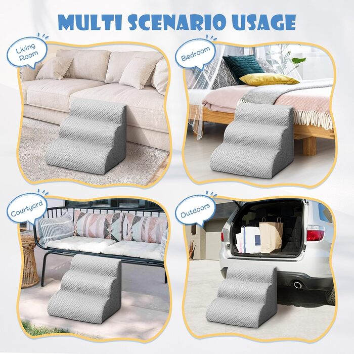 Сходинки для собак Couleeur 3 ступені: зручні та портативні для літніх та поранених тварин