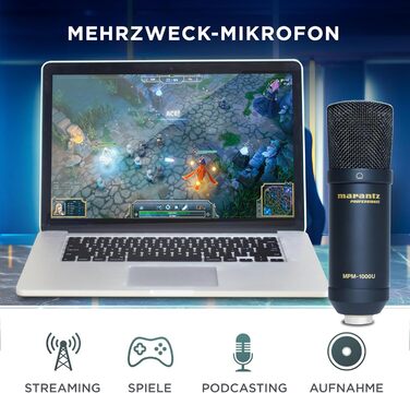 Marantz Professional MPM-1000U: USB мікрофон з великою мембраною та нирковою характеристикою для подкастів, студії та геймінгу