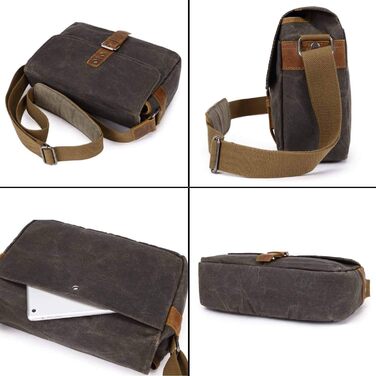 Сумка-переноска для камери Neuleben з відділенням для камери, vintage, маленька, на плечі, з вощеного канвасу, зелена (для жінок/чоловіків)
