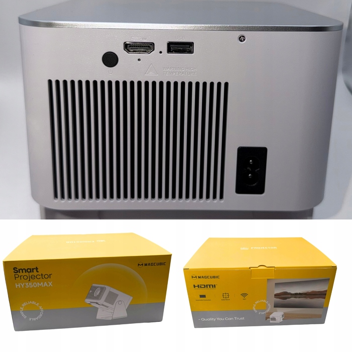 Портативний LCD-проектор Magcubic 4K LED, поворотний, білий