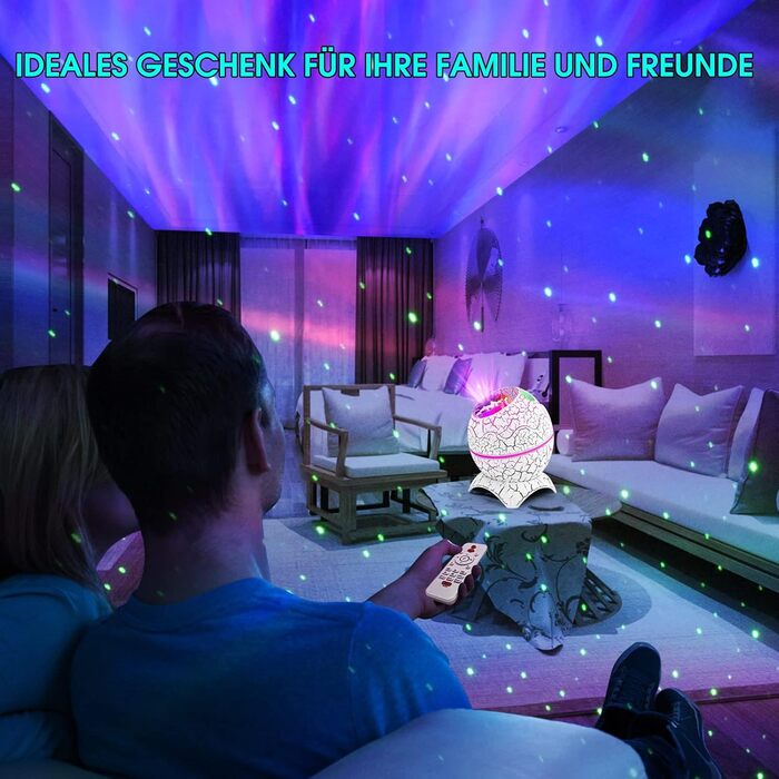 LED Star Projector, Galaxy Planetarium with Remote Control, Night Light Northern Lights with Bluetooth Speaker, Aurora Effects, White Noise, and Stars for Kids and Adults Decoration