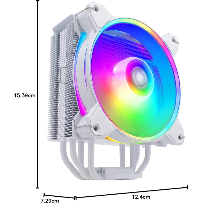 Cooler Master Hyper 212 Halo White - Кулер для CPU з RGB підсвічуванням, чорний, LGA1700/AM5